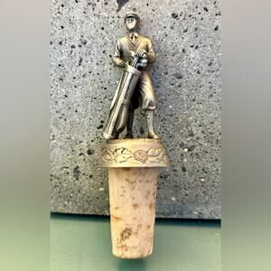 Pewter golf wine stopper